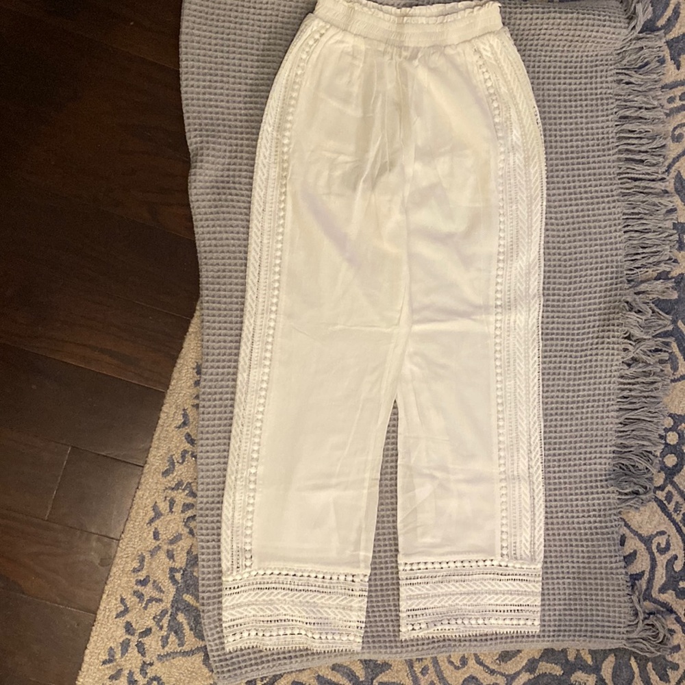 NWOT White beach pants fully lined